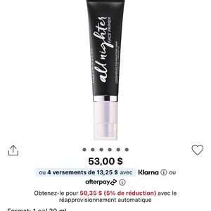 Urban Decay All Nighter Face Primer - Black Tube